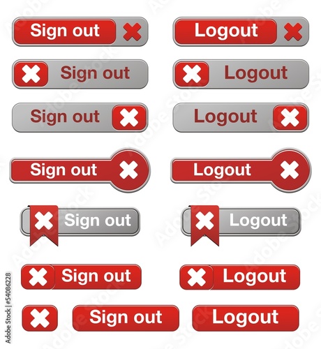 logout and sign out buttons