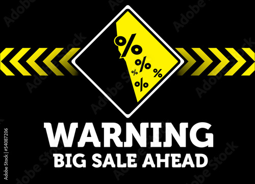Warning sale - black and yellow
