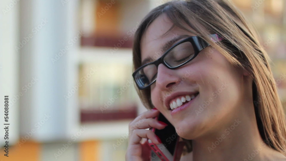 Young girl using smartphone to send short message Young girl using smartphone to send short message