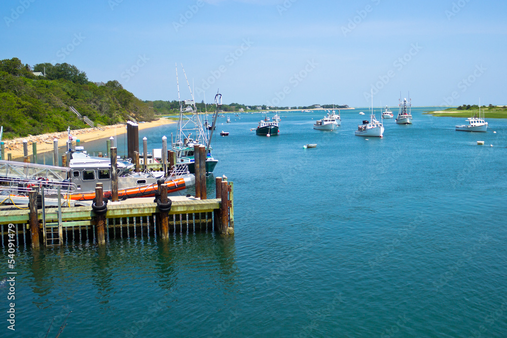 Fototapeta premium Boats near Chatham Fish Pier