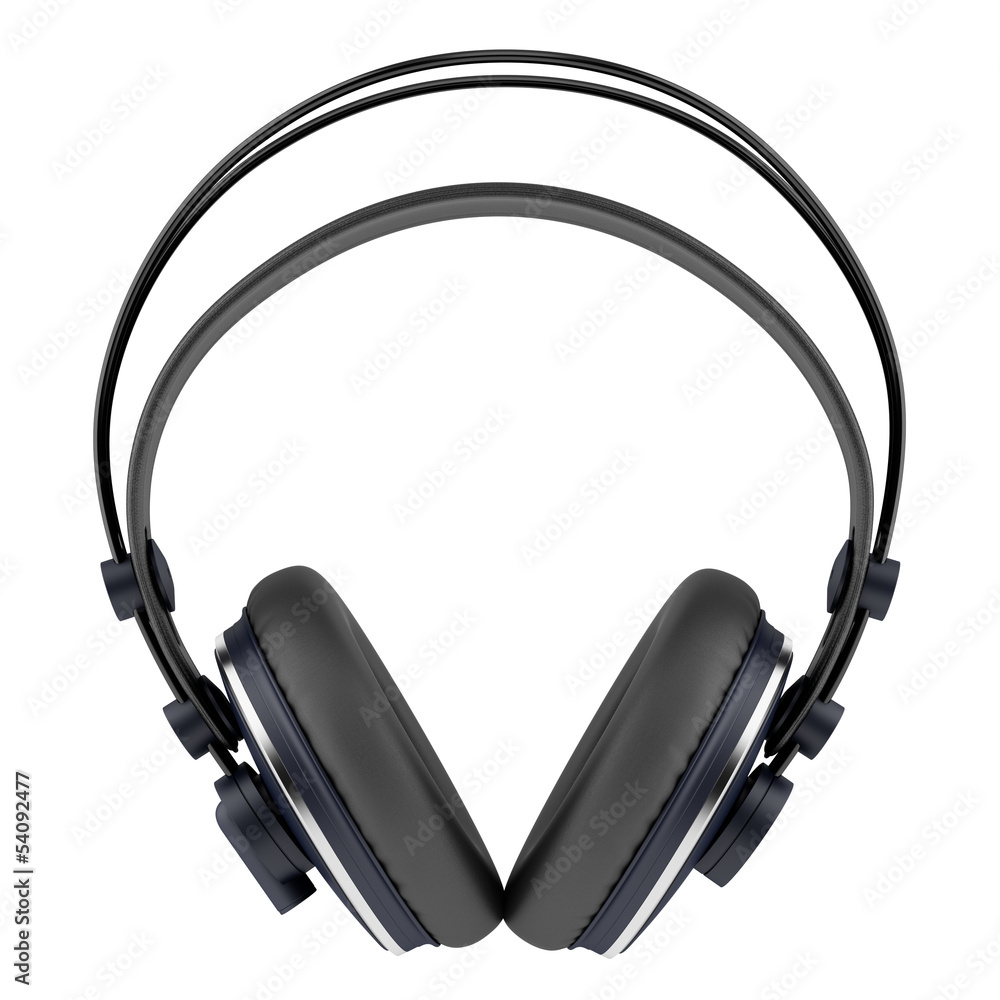 black wireless headphones isolated on white background black wireless headphones isolated on white background