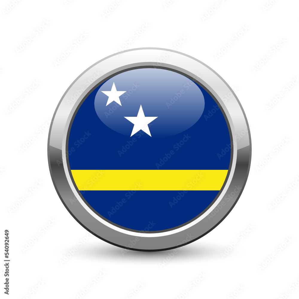 Curaçao flag icon web button Curaçao flag icon web button