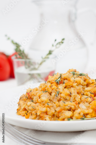 Risotto with tuna and vegetables