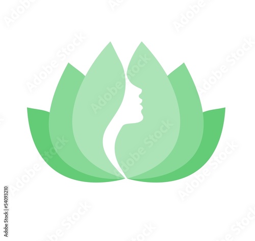 Lotus flower face icon isolated on white background