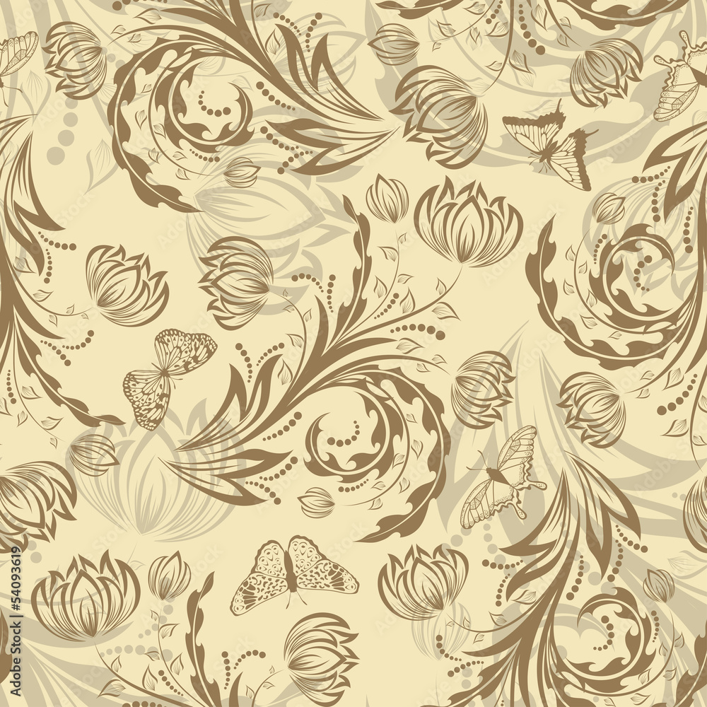 Seamless vector floral pattern Seamless vector floral pattern