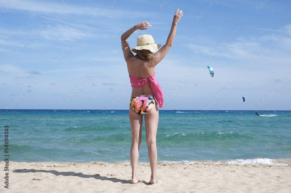 Girl on the beach in Sardinia