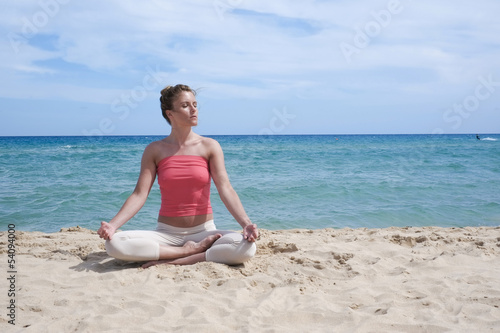 Yoga on the beach in Sardinia