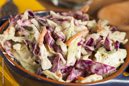 Valokuva Homemade Coleslaw with Shredded Cabbage and Lettuce