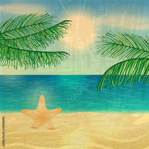 Retro beach illustration