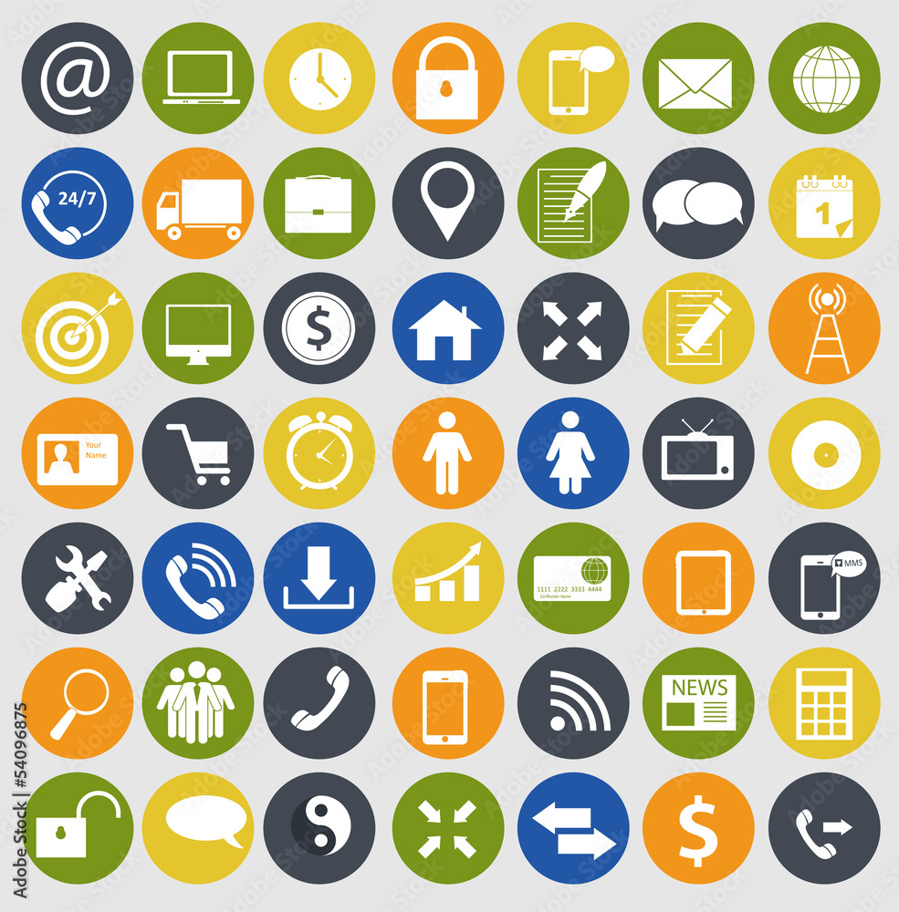 Different business, finance and communication icons vector illus Different business, finance and communication icons vector illus