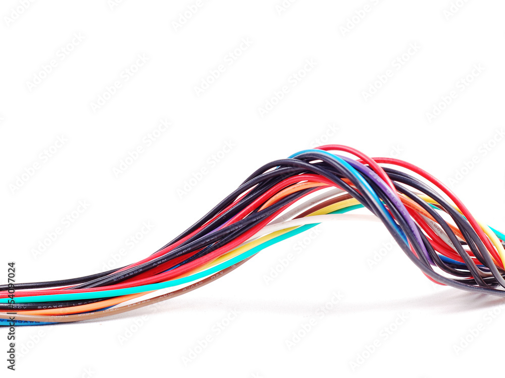 electric wires isolated on white background electric wires isolated on white background
