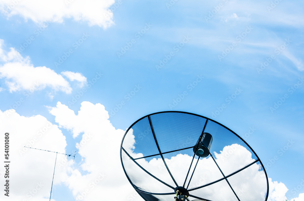 Satellite dish on the sky