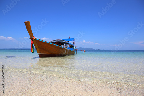 long tail boat sit on the beach,Lipe island, Thailand © rufous