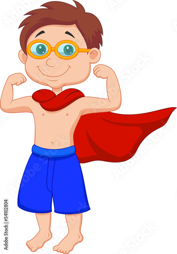 Boy pretending to be a Super Hero