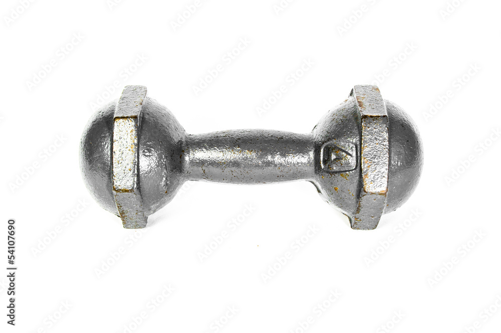 four kilogram iron dumpbell isolated