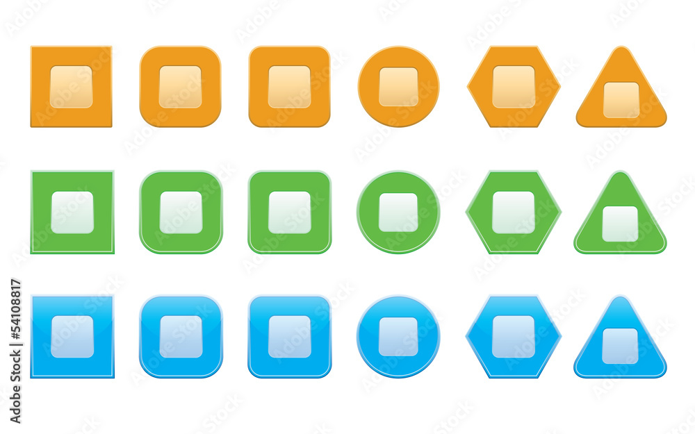 set of stop player icons of different shape set of stop player icons of different shape