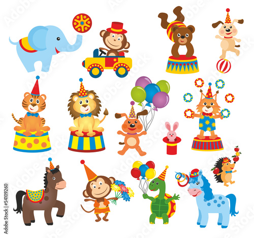 set of animals in circus