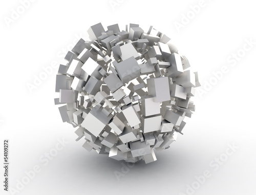 Abstract 3d shape metal cubes