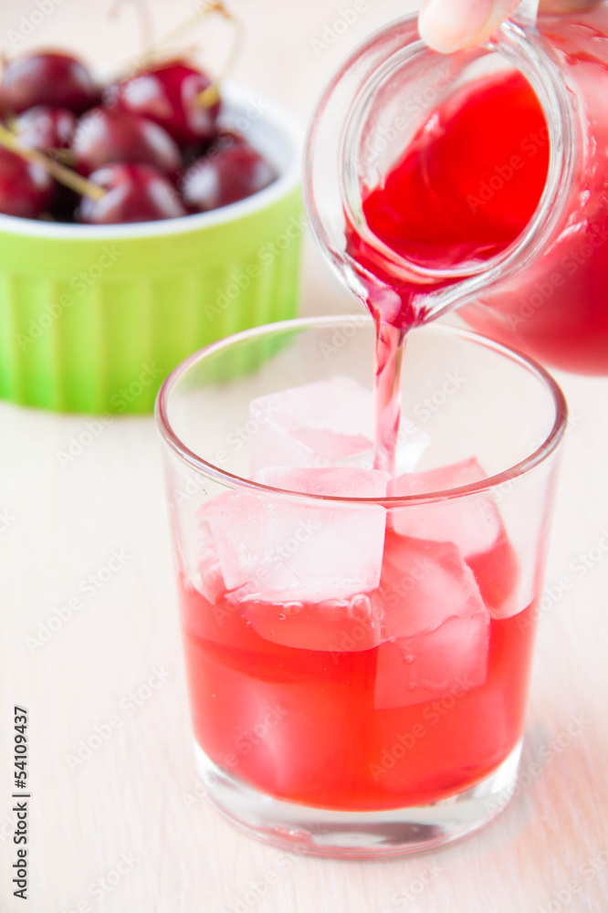 custom made wallpaper toronto digitalDelicious sweet berry lemonade of cherry pour out into the glass