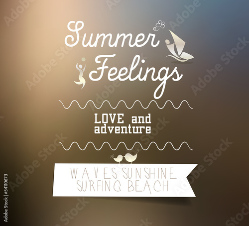 Summer feelings typography - blurred background