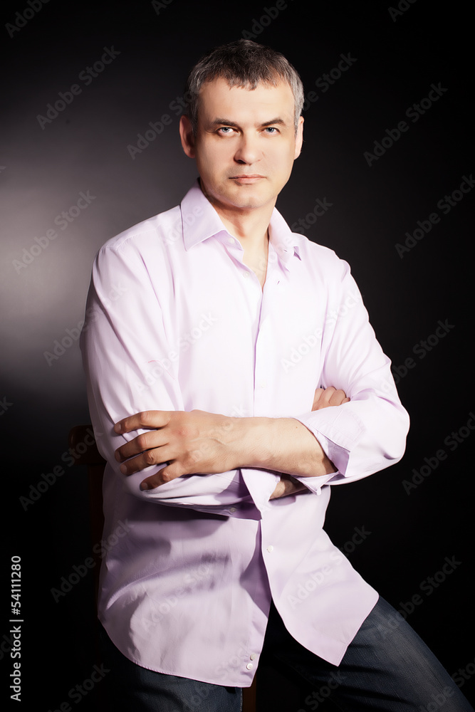 Handsome middleaged man wearing t-short Handsome middleaged man wearing t-short