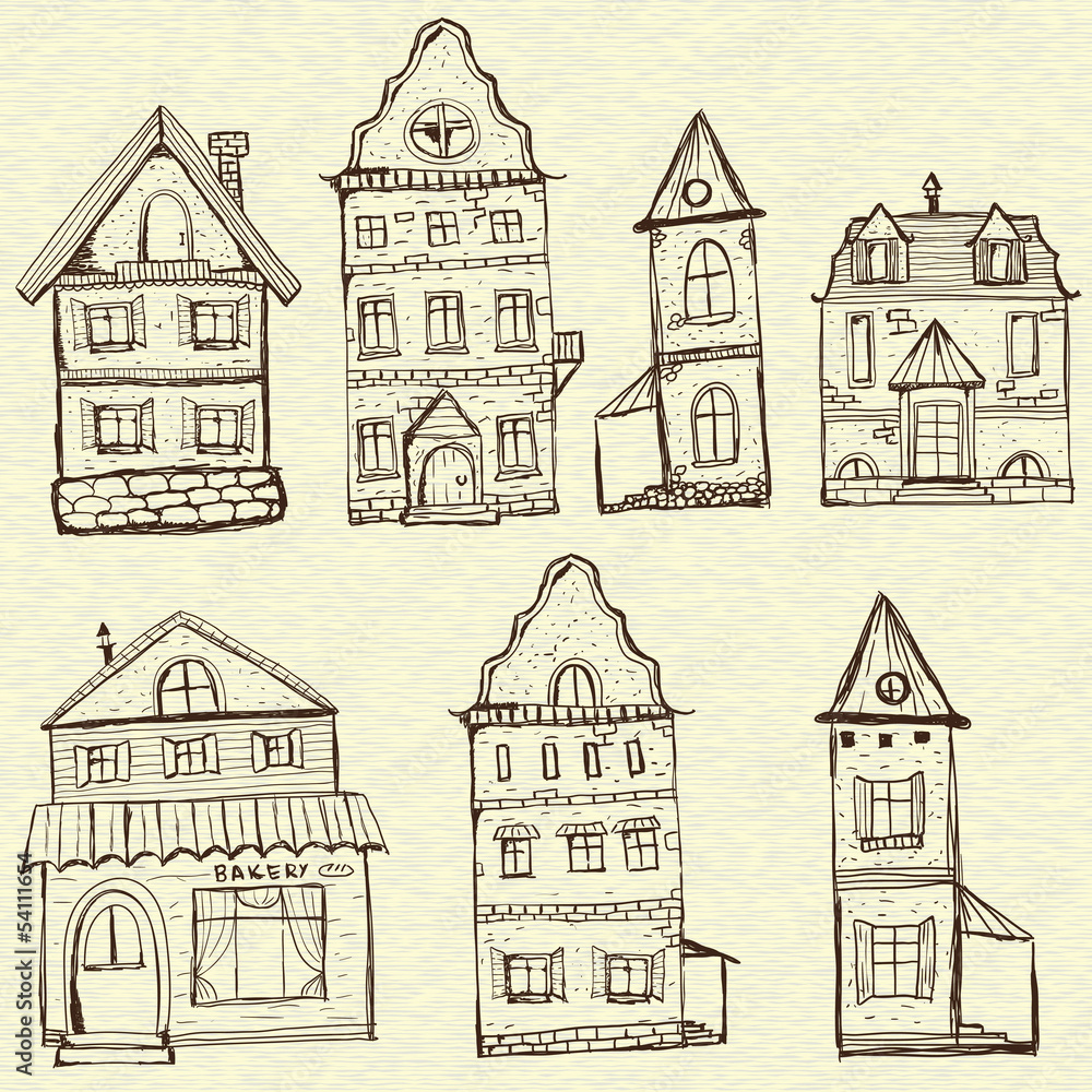 7 old styled houses