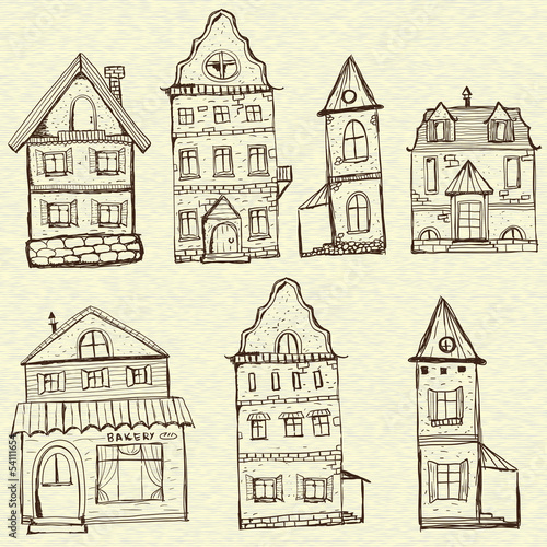 7 old styled houses
