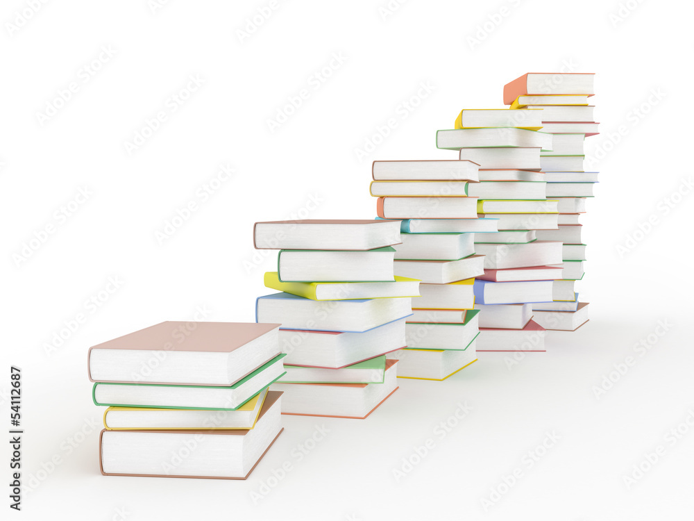 Chart of books on white Chart of books on white