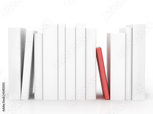 Concept with red book isolated on white