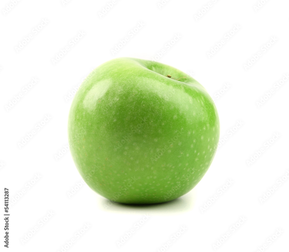 Granny Smith of apple from low perspective. Granny Smith of apple from low perspective.