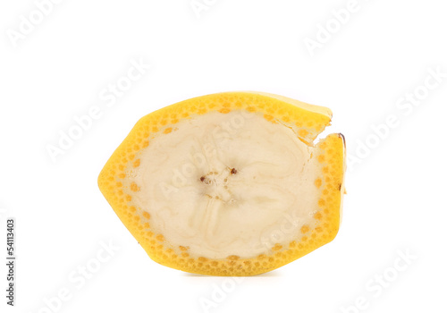 banana slice set isolated over white background