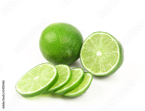 Fresh lime and slices.