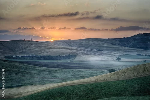 Obraz Wschód słońca na Crete Senesi