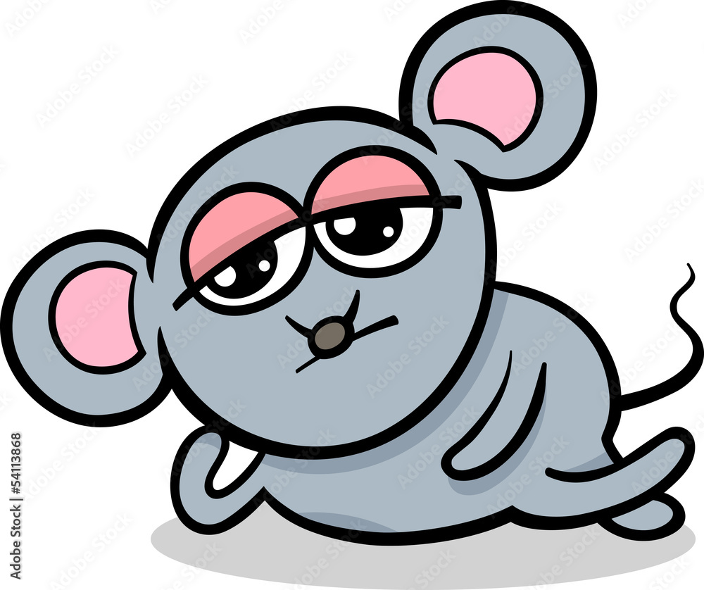 Obraz premium cartoon kawaii mouse illustration