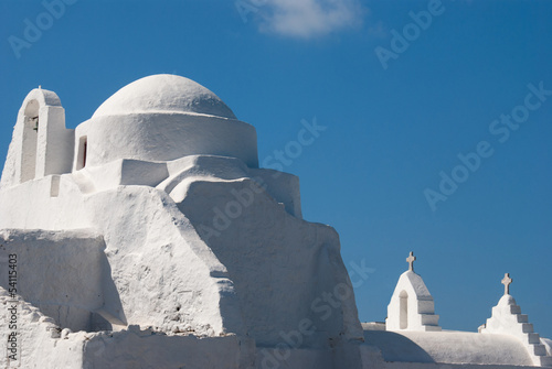 famous church paraportiani on  Mykonos island , Greece photo