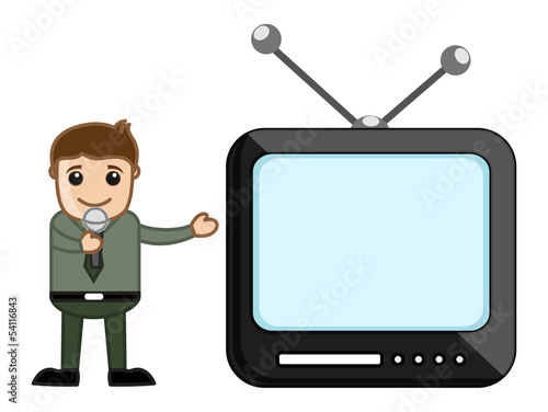 TV Reporter Presentation Vector Concept