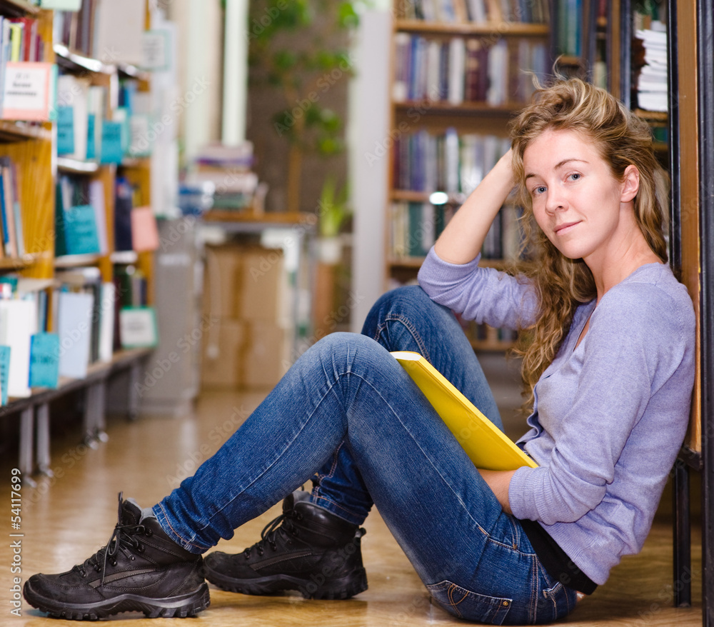 female student in library female student in library