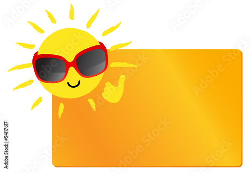 Sonne mit Schild
