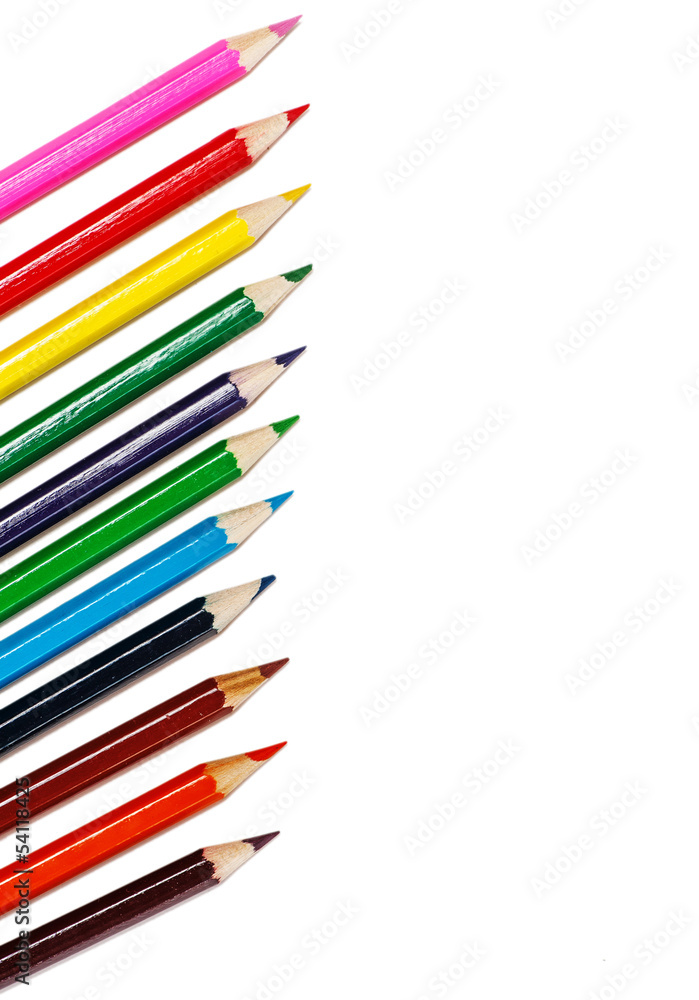 Colorful pencils isolated on white Colorful pencils isolated on white
