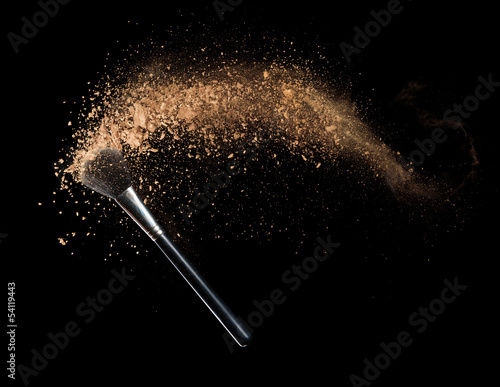 Make-up powder isolated on black background