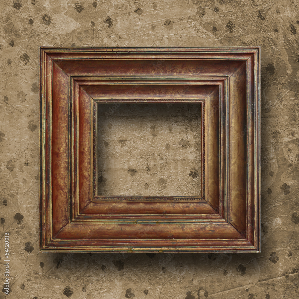 Old room, grunge interior with frames in style baroque Old room, grunge interior with frames in style baroque
