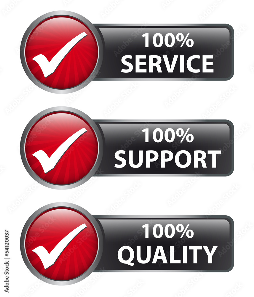 100% Service 100% Support 100% Quality - Button Label 100% Service 100% Support 100% Quality - Button Label