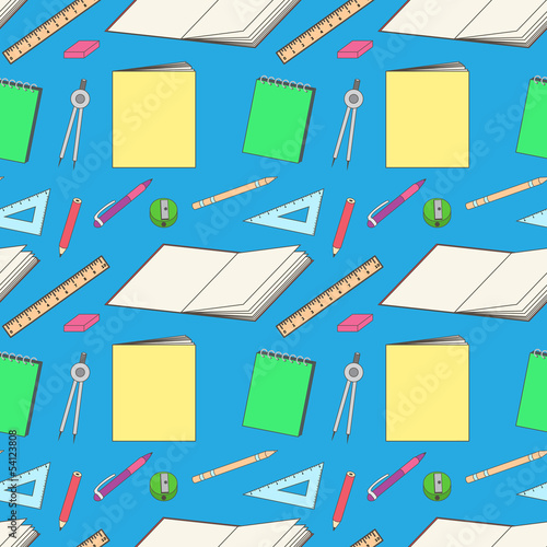 pattern with school stationery