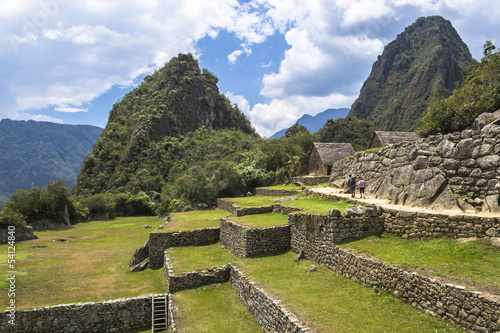 View of the ruins of Machu Picchu and Sacred Valley