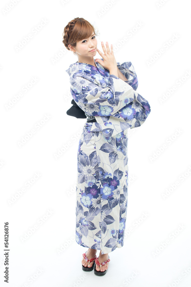 Beautiful young woman wearing japanese traditional kimono Beautiful young woman wearing japanese traditional kimono