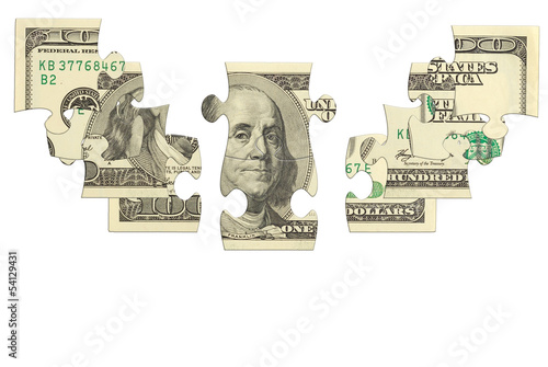 Dollar bank note money puzzle