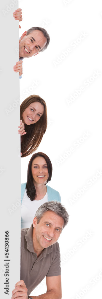 Business People Holding Placard Business People Holding Placard