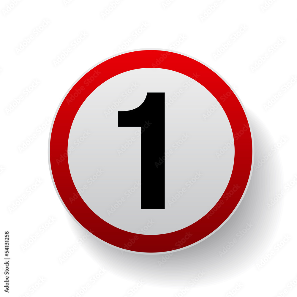 Speed sign - Number one button Speed sign - Number one button