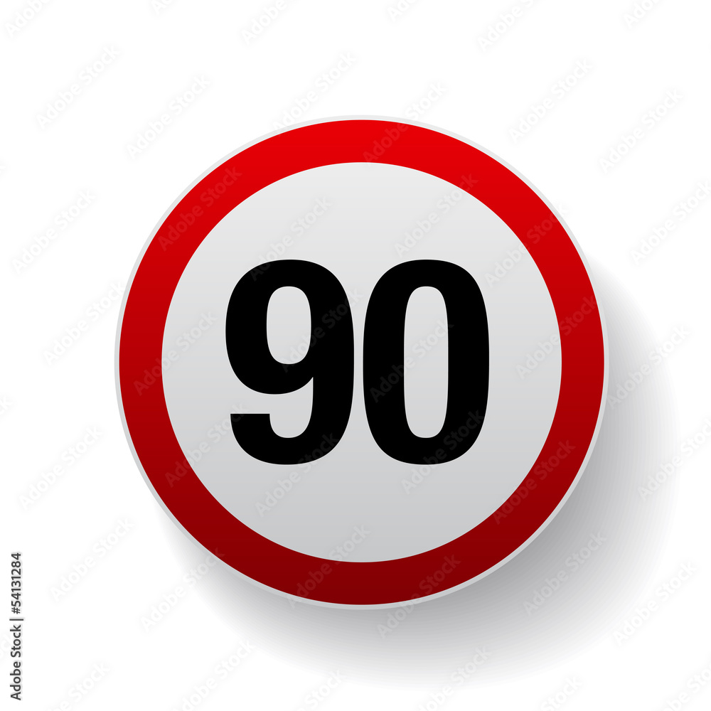 Speed sign - Number ninety button