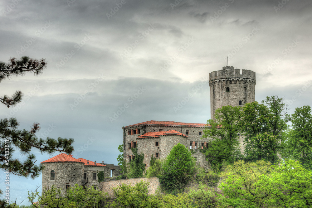 Medieval castli Rihemberk in Branik, Slovenia